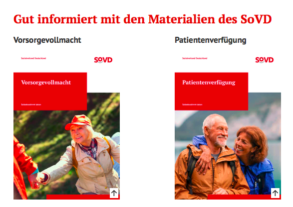 Cover der Broschüren Patientenverfügung und Vorsorgevollmacht