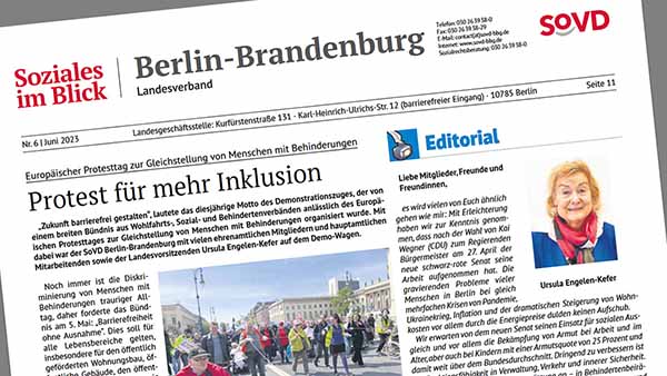 Ausschnitt der Titelseite der SoVD-Zeitung