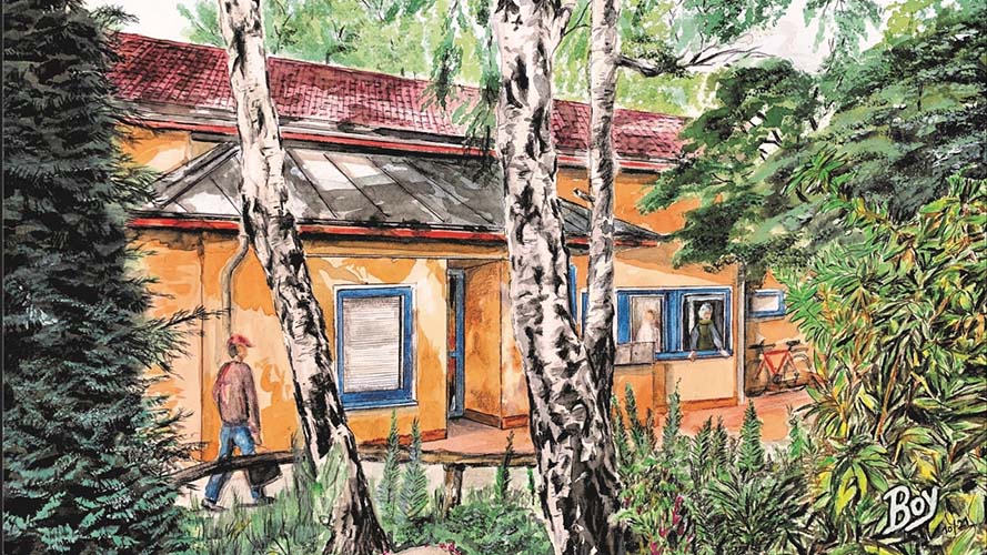 Maria-Rimkus-Haus als Gemälde von Boy